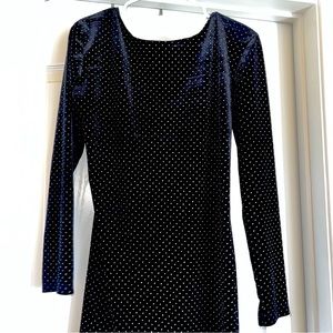 Motel Back-Exposed Embellished Dress (size L) Navy Blue